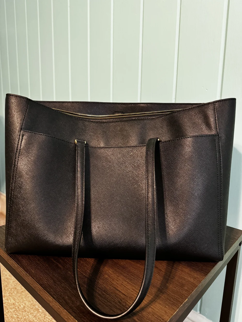 Tory Burch Black Saffiano Leather Tote with Matching Wristlet